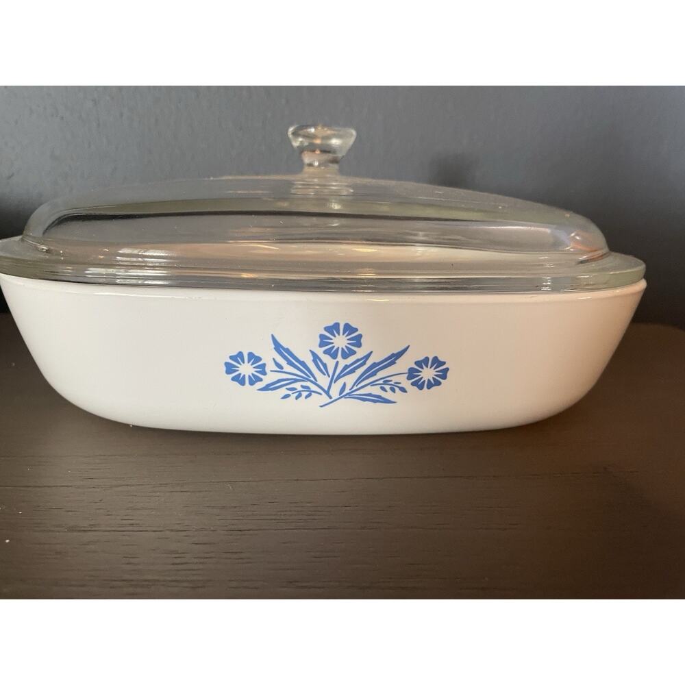 Vintage Corning Ware Blue Cornflower P-10-B 10” Casserole Dish w Lid USA